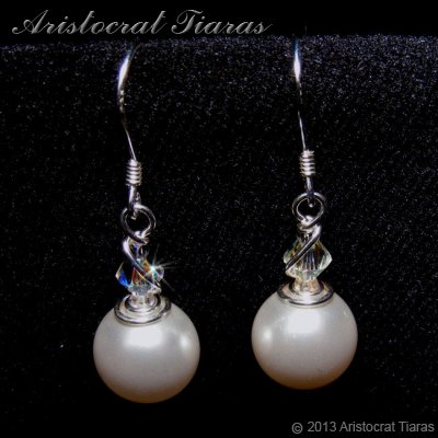Princess Roza handmade Swarovski pearl 925 earrings picture 1