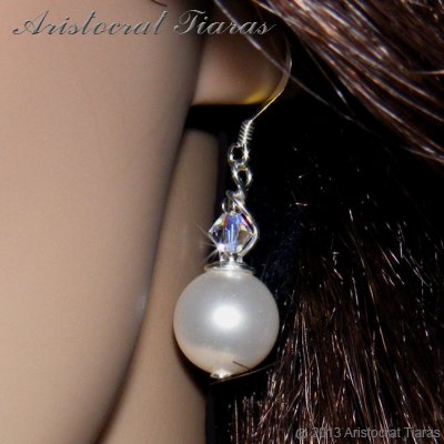Princess Roza handmade Swarovski pearl 925 earrings picture 2