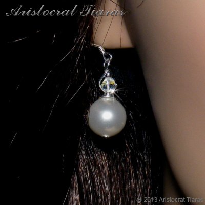 Princess Roza handmade Swarovski pearl 925 earrings picture 3