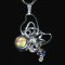 Floral design opal Swarovski handmade 925 necklace thumbnail 1 - click for larger image