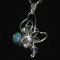 Floral design opal Swarovski handmade 925 necklace thumbnail 3 - click for larger image