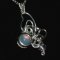 Floral design opal Swarovski handmade 925 necklace thumbnail 5 - click for larger image