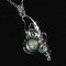 Floral design opal Swarovski handmade 925 necklace thumbnail 6 - click for larger image