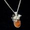 Flower design opal handmade Swarovski 925 necklace thumbnail 5 - click for larger image