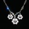 Lady Petunia flowers handmade Swarovski necklace thumbnail 3 - click for larger image
