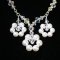 Lady Petunia flowers handmade Swarovski necklace thumbnail 4 - click for larger image