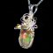 Swirls design opal handmade Swarovski 925 necklace thumbnail 4 - click for larger image