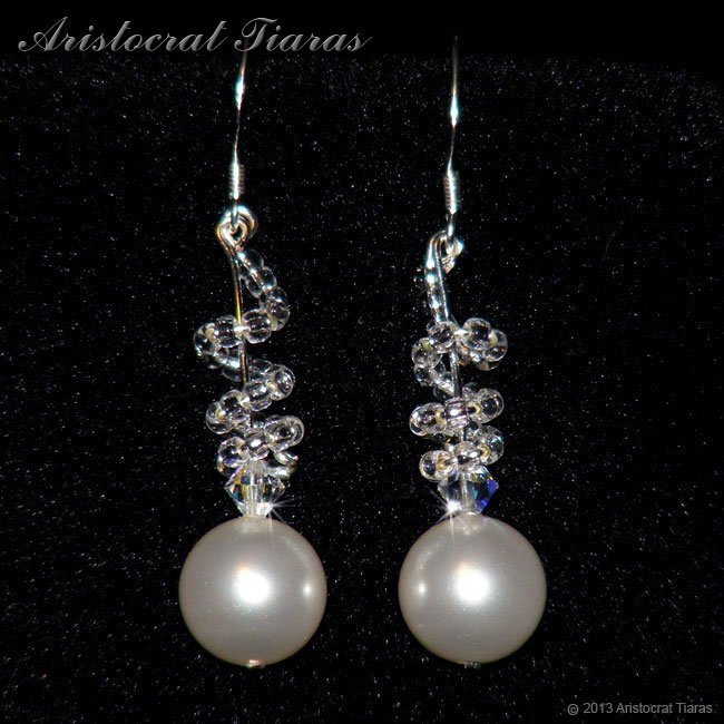 Countess Estelle Swarvoski pearls bridal earrings