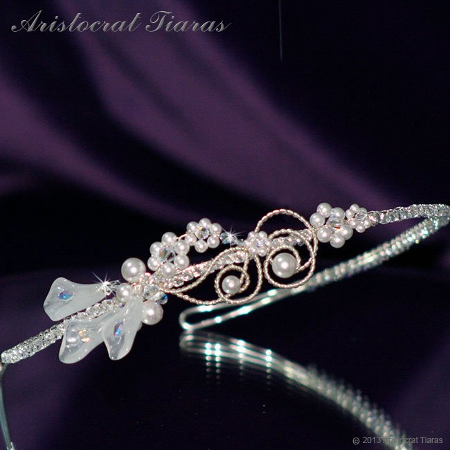 Lady Callia handmade lily Swarovski bridal headband