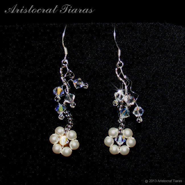 Lady Clara flowers handmade bridal earrings