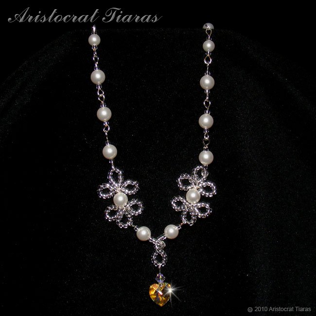 Duchess Elizabeth heart handmade Swarovski necklace
