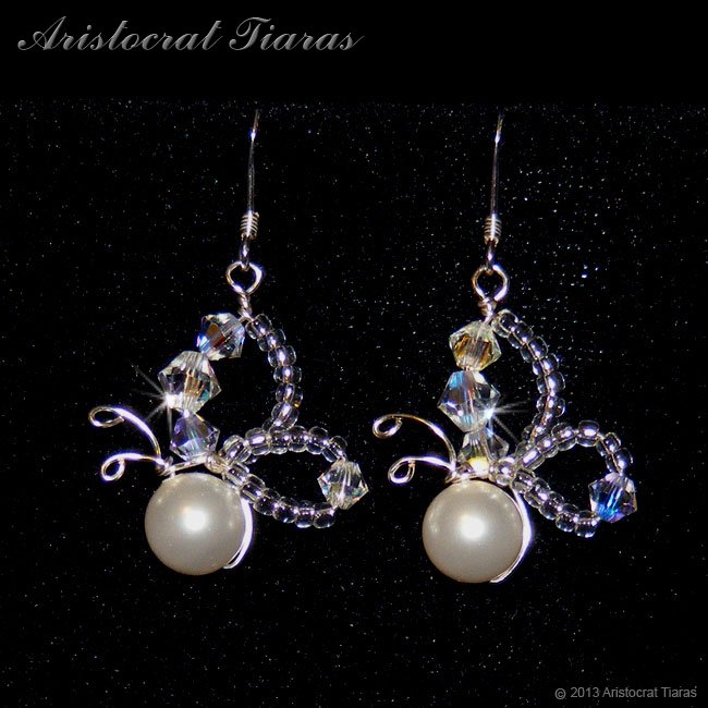Lady Nessalyn butterfly handmade bridal earrings