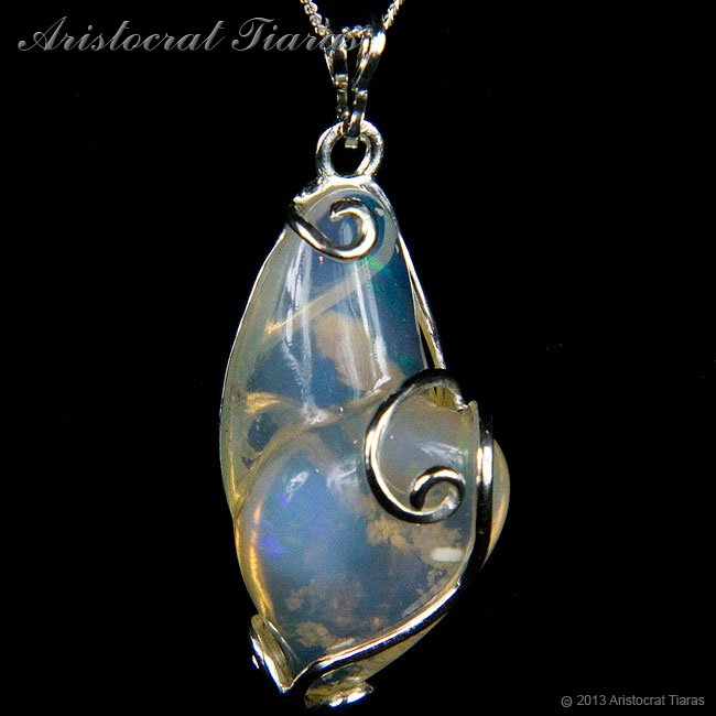 Lady Savannah 925 silver opal necklace