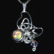 Floral design opal Swarovski handmade 925 necklace - thumbnail 1 click to replace large image