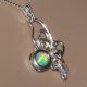 Floral design opal Swarovski handmade 925 necklace - thumbnail 12 click to replace large image