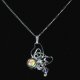 Floral design opal Swarovski handmade 925 necklace - thumbnail 2 click to replace large image