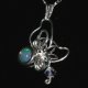 Floral design opal Swarovski handmade 925 necklace - thumbnail 3 click to replace large image