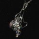Floral design opal Swarovski handmade 925 necklace - thumbnail 4 click to replace large image