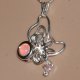 Floral design opal Swarovski handmade 925 necklace - thumbnail 9 click to replace large image