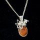 Flower design opal handmade Swarovski 925 necklace - thumbnail 5 click to replace large image