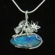Tropical feel design opal doublet 925 necklace - thumbnail 1 click to replace large image