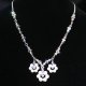 Lady Petunia flowers handmade Swarovski necklace - thumbnail 1 click to replace large image