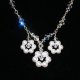 Lady Petunia flowers handmade Swarovski necklace - thumbnail 3 click to replace large image