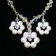 Lady Petunia flowers handmade Swarovski necklace - thumbnail 4 click to replace large image
