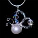 Lady Pearl butterfly handmade crystal 925 necklace - thumbnail 1 click to replace large image