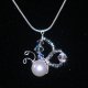 Lady Pearl butterfly handmade crystal 925 necklace - thumbnail 2 click to replace large image