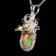 Swirls design opal handmade Swarovski 925 necklace - thumbnail 4 click to replace large image